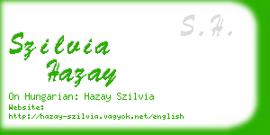 szilvia hazay business card
